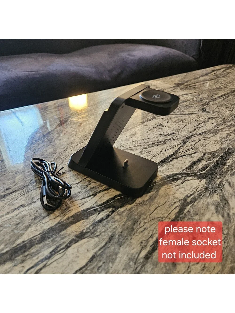 Charging Station 3-in-1 USB-C Samsung & Apple: Phone, Watch, Earbuds Stand Black